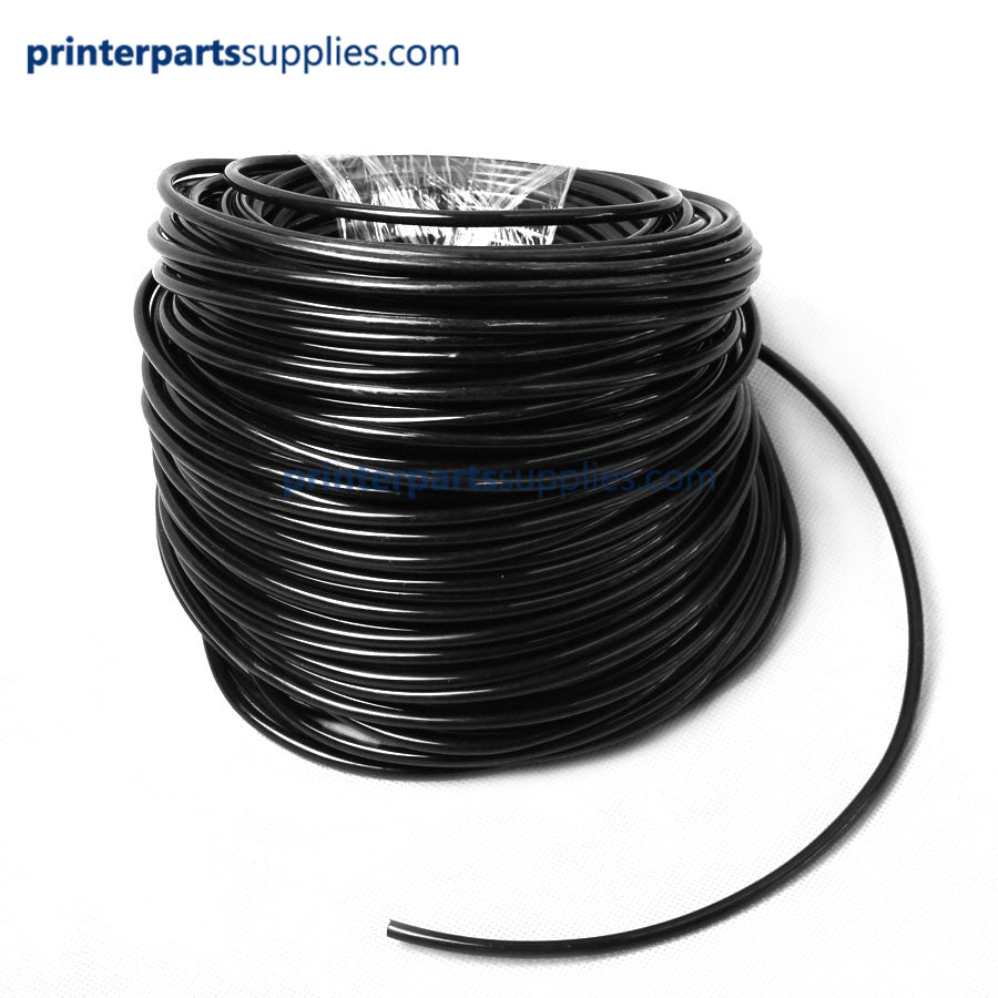 A coil of black UV ink tubing designed for use in printers.